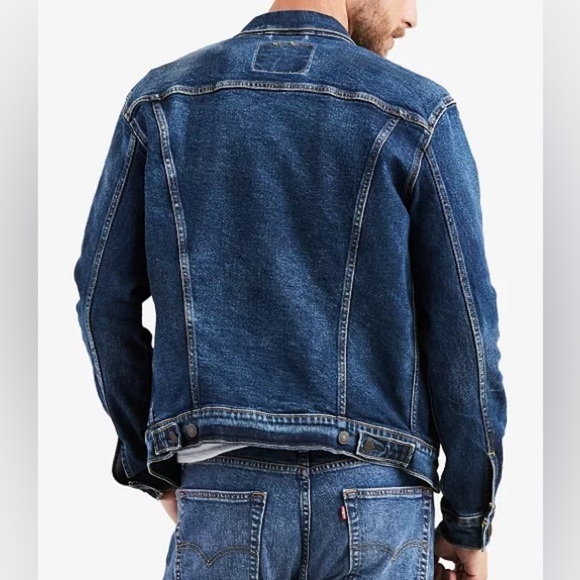 Levis mens regular fit denim trucker jean jacket w/button front & cuffs Sz-S.X19 - Picture 2 of 13